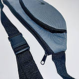 Поясна сумка бананка сіра плоска спорт, фото 3