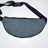 Поясна сумка бананка сіра плоска, фото 2