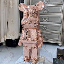 Фігурка Bearbrick рожевого кольору 50 см. Іграшка дизайнерська Беарбрик рожевий. Фігурка для інтер'єру ведмідь Беарбрік. Be@rbrick, фото 6