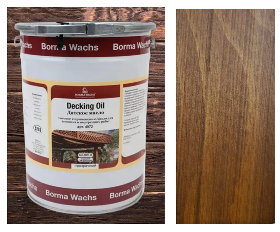 Палубна олія/масло (терасна) Decking Oil, Borma Wachs на сосні, колір Табак
