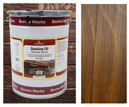 Палубна олія/масло (терасна) Decking Oil, Borma Wachs на сосні, колір Табак, фото 1