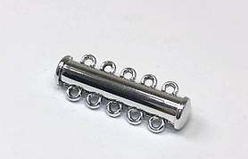 Замок магнітний 6х28 мм на 5 ліній, колір - сталь