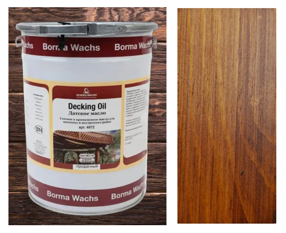 Палубна олія/масло (терасна) Decking Oil, Borma Wachs на сосні, колір Тік