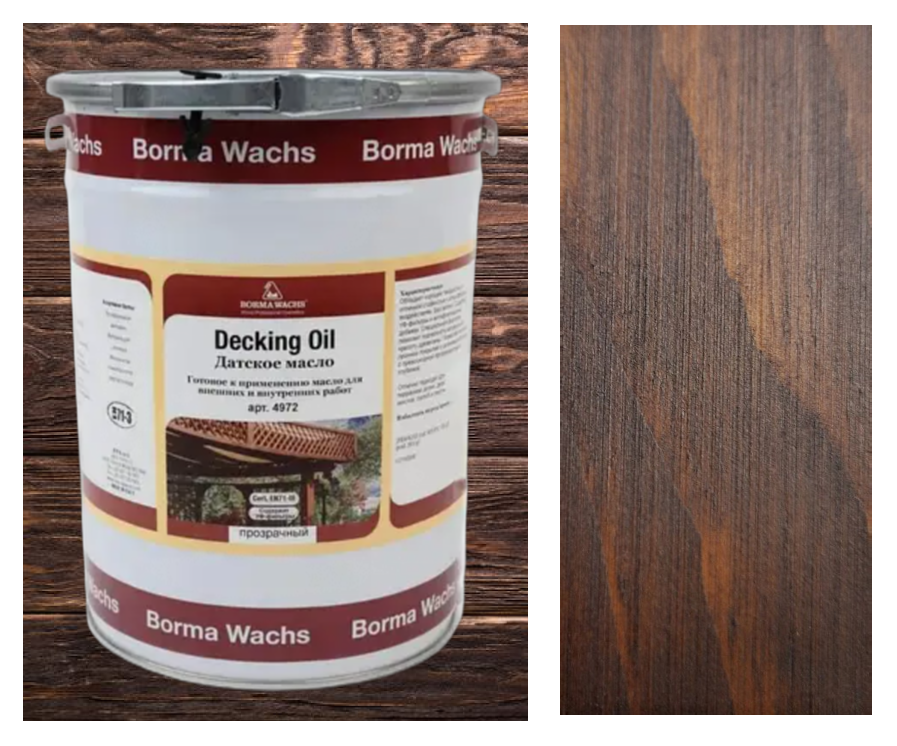 Палубна олія/масло (терасна) Decking Oil, Borma Wachs на сосні, колір Античний Венге