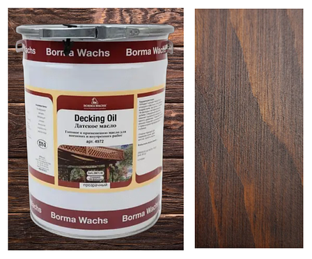 Палубна олія/масло (терасна) Decking Oil, Borma Wachs на сосні, колір Античний Венге, фото 1