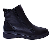 Женские кожаные ботинки без каблука с двумя молниями черные демисезонные 36-41 индивидуальное производство