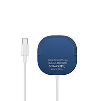Зарядка Qi 2in1 MagSafe wireless charger with holder JYD-WC92 |15W Max| blue