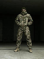 Тактический зимний костюм Terra WARM пиксель Мужской армейский зимний комплект куртка + штаны софтшел