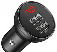 Адаптер BASEUS автомобільний SCP 2USB 5A 45Вт QC CCBX-B0G grey