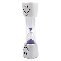 Песочные часы Hourglass, таймер для контроля времени чистки зубов на 3 минуты, фиолетовый песок.