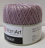 Нитки пряжа для в'язання бавовняна VIOLET Виолет від YarnArt Ярнарт № 4931 - попелястий фіолет