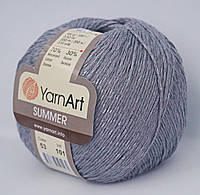 Нитки пряжа для вязания хлопок с вискозой SUMMER Саммер YarnArt № 53 - серебро