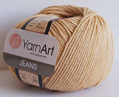 Нитки пряжа для в'язання бавовна акрил JEANS Джинс від YarnArt Ярнарт № 07 - беж  (упаковка)