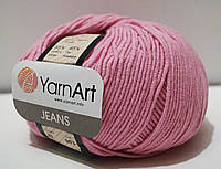 Нитки пряжа для вязания хлопок акрил JEANS Джинс от YarnArt Ярнарт № 20 - розовый