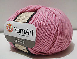 Нитки пряжа для в'язання бавовна акрил JEANS Джинс від YarnArt Ярнарт № 20 - рожевий (упаковка)