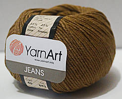 Нитки пряжа для в'язання бавовна акрил JEANS Джинс від YarnArt Ярнарт № 40 - коричневий  (упаковка)