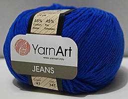 Нитки пряжа для в'язання бавовна акрил JEANS Джинс від YarnArt Ярнарт № 47 - волошка (упаковка)