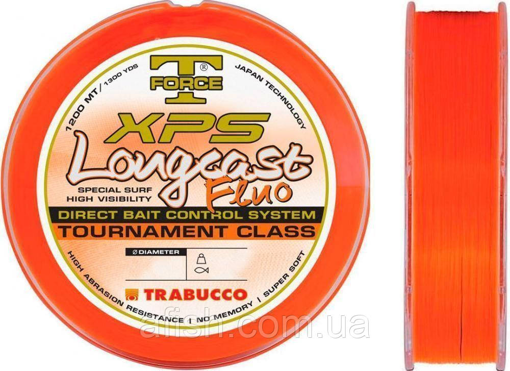 Волосінь Trabucco 1200м 0.251mm 8.35kg T-Force XPS Long Cast Fluo жовтогаряча
