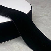Бархатная лента декоративная 3,8 см боб. 22 м. цвет черный