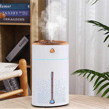 Ультразвуковий зволожувач повітря для дітей з підсвіткою Heavy Fog Humidifier Білий з бронзовим (ST)