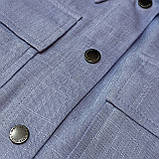 Сорочка J.LONDON жіноча льон рукав 3/4 накладні кишені 48 блакитна, фото 6