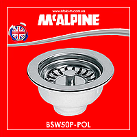 Слив для кухонной мойки 1 1/2 x113 мм с сеткой из нержавеющей стали BSW50P-POL McALPINE