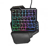 Игровая клавиатура для одной руки с подсветкой RGB HXSJ G92 Черный