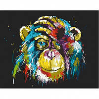 Картина по номерам Яркая обезьяна 11685-AC 40х50 см 2 кисти.+23 акрил.красок 3 уровень складн