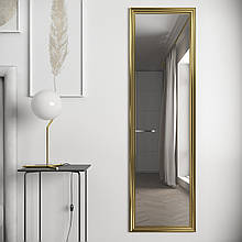 Настінне дзеркало в повний зріст 168х48 у вузькій золотій рамі Black Mirror