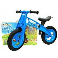 Биговел 12 Cross bike с надувн.шинами СИНИЙ в коробке 55*36*14.5 см арт.11-018 ТМ KINDER WAY