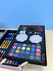 Художній набір для малювання в алюмінієвому кейсі "Єдиноріг" 145 предметів, рожевий, фото 5