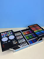 Художественный набор для рисования в алюминиевом чемоданчике "Единорог" 145 предметов, синий