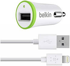 АЗУ Belkin Car Charger 1USB 10W 2.4A + cable USB-Lightning White (ARM43140)