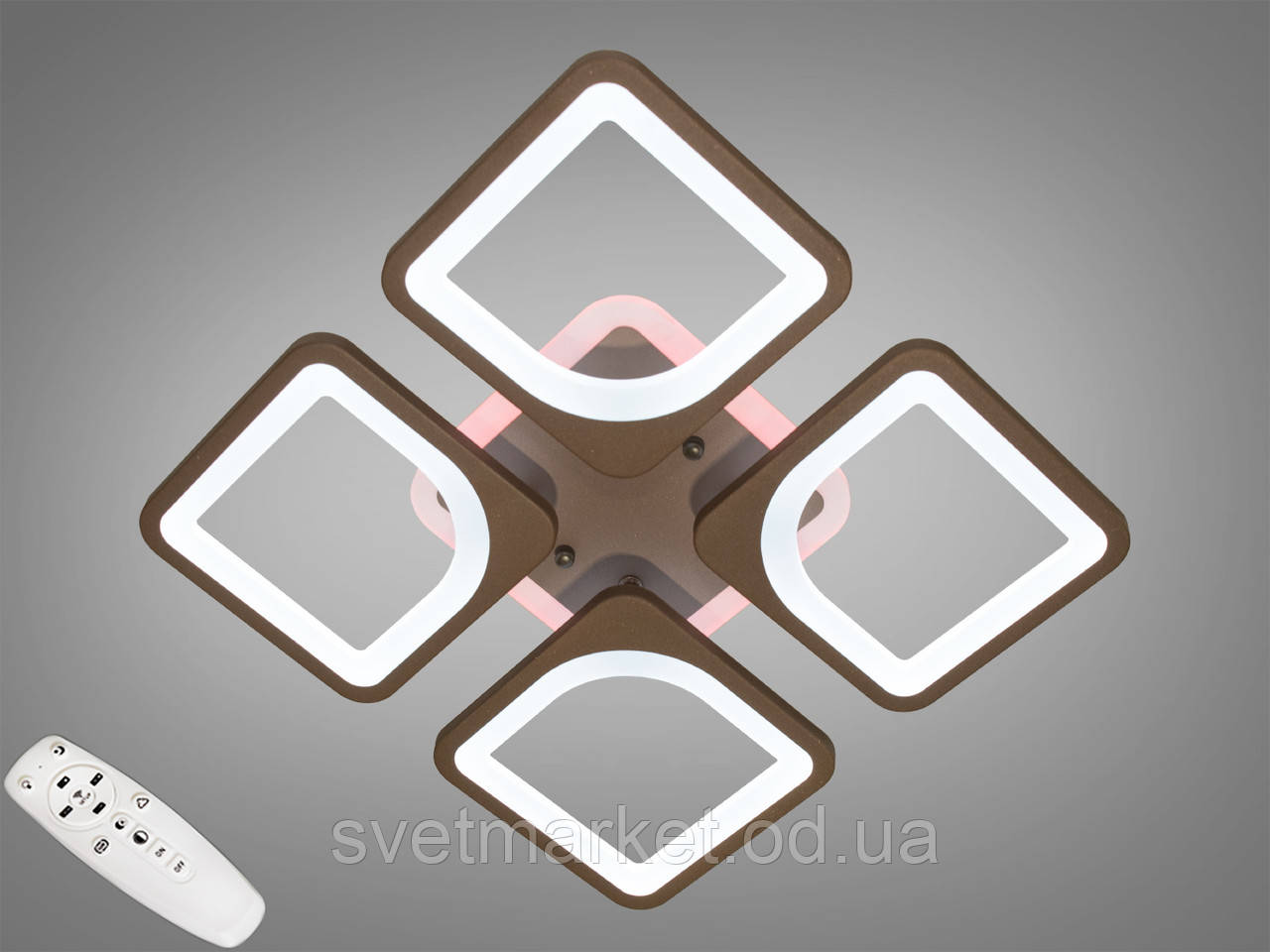 Квадратна люстра S8060/4CF LED 3color dimmer, фото 1