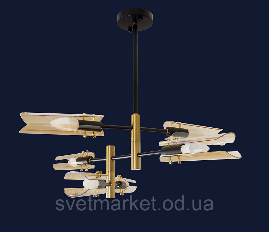 Сучасна стельова красива люстра 761V1012-6 BR, фото 1