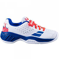 Кроссовки Babolat Pulsion all court kid white/dazzling blue Белый, Голубой 31 (32S20518/1044)