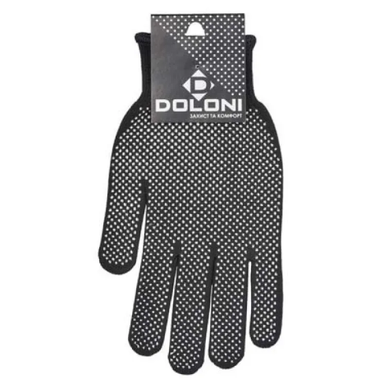 Рукавички 4410 трикотаж з мікрокрапкою ПВХ р.10(XL) клас 13 чорний ДКГ