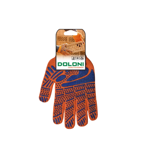 Рукавички 794 трикотаж з малюнком ПВХ клас 7 помаранчевий Standart ДКГ, фото 1