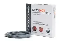 Нагрівальний кабель для встановлення теплої підлоги під плитку двожильний GrayHot 15, 92 Вт, 6 м. 0.5 м2