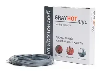 Нагрівальний кабель для встановлення теплої підлоги під плитку двожильний GrауНот 15/186 Вт/ 13 м./ 1.0 - 1.6 м2