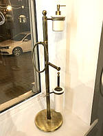 Бронзовая стойка для ершика туалетной бумаги дозатор Bugnatese Olympia F22