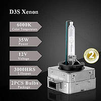 Сменная лампа для фар дальнего или ближнего света - Обновленная версия XELORD D3S HID Bulbs 6000K Diamond Whit