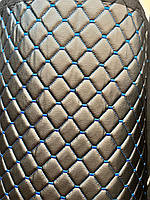 Ткань кожзаменитель для перетяжки салона Ширина 140 см Кожзам прошитый ромбом на резиновой основе