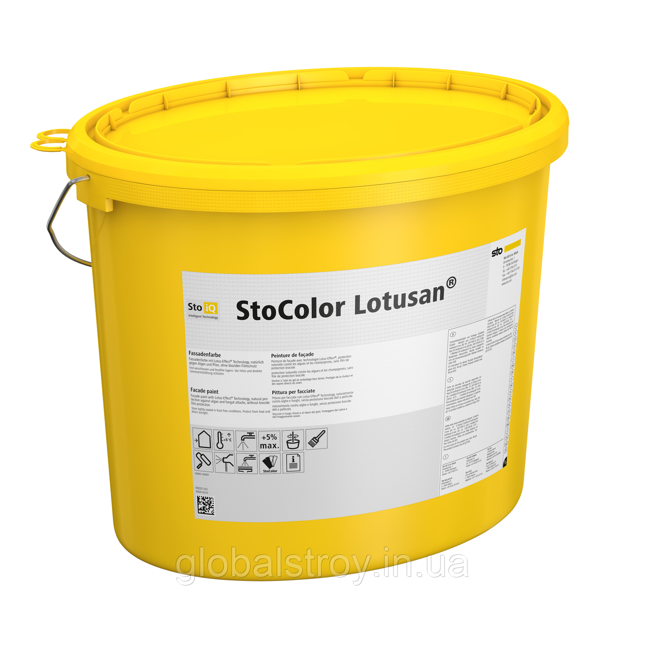 Фарба фасадна гідрофобна з ефектом самоочищення Stocolor Lotusan упаковка 15 л