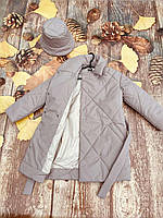 Демісезонне пальто підліткове для дівчинки з пояском 7-12 років, колір бежевий