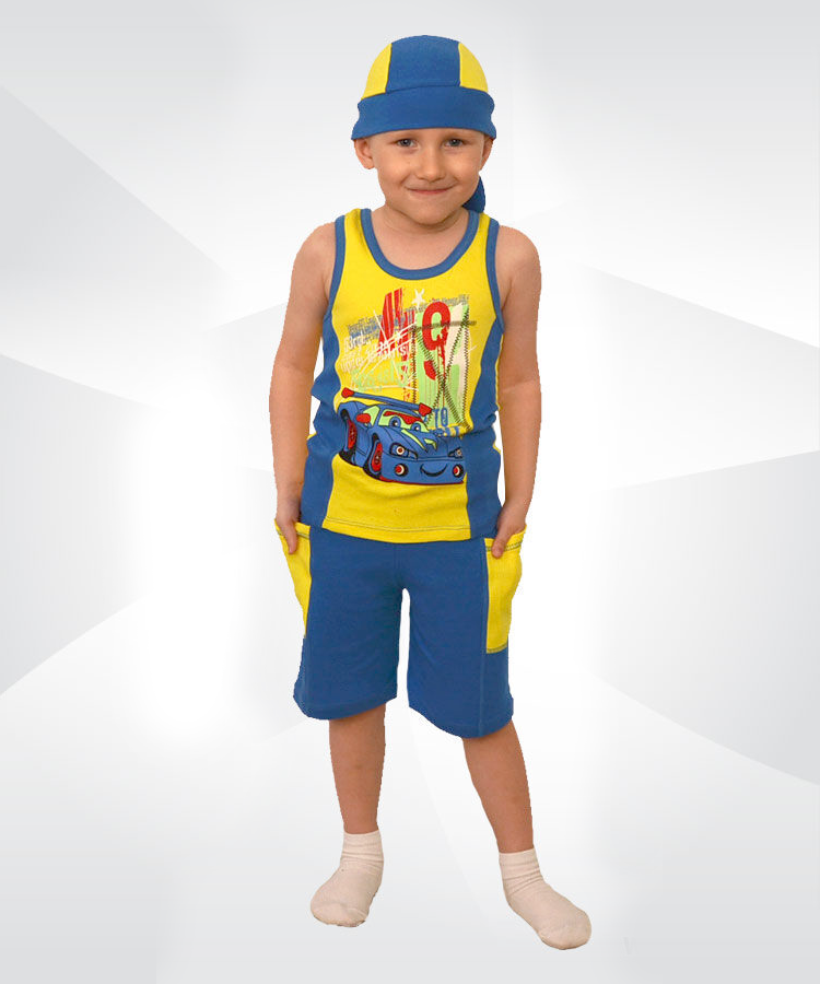 Комплект трійка літній для хлопчика 00926, майка, шорти, бандана