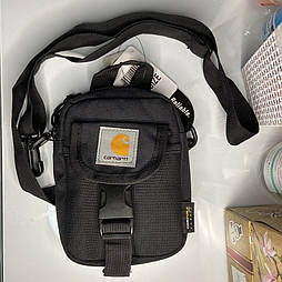 Текстильна сумка через плече Кархарт Carhartt WIP Delta барсетка поясна чоловіча міні чорна. Люкс