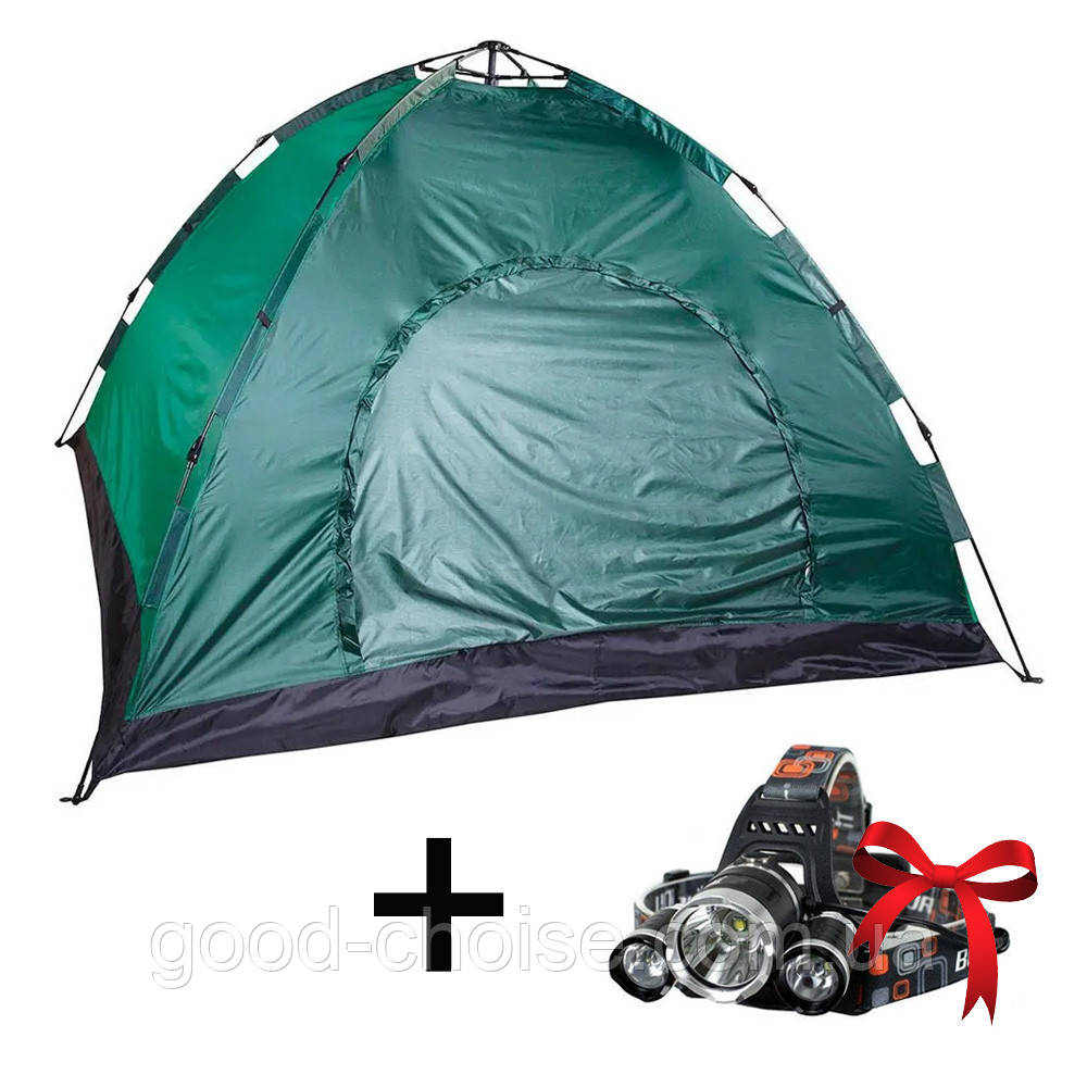 Намет автоматичний 6 місний Smart Camp (200 х 240 х 155) + Подарунок Ліхтар Bailong RJ 3000, фото 1