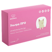 Ультра ПРО краплі від бліх та кліщів для кішок вагою від 4 до 8 кг, 1 піпетка