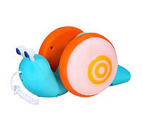 Музыкальная игрушка - каталка для детей развивающая голубая "Улитка" Игрушка - каталка детская